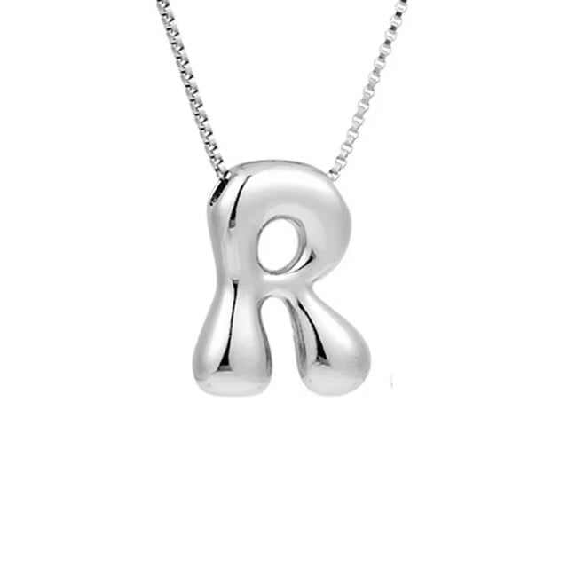 Groovy initial letter necklace SILVER