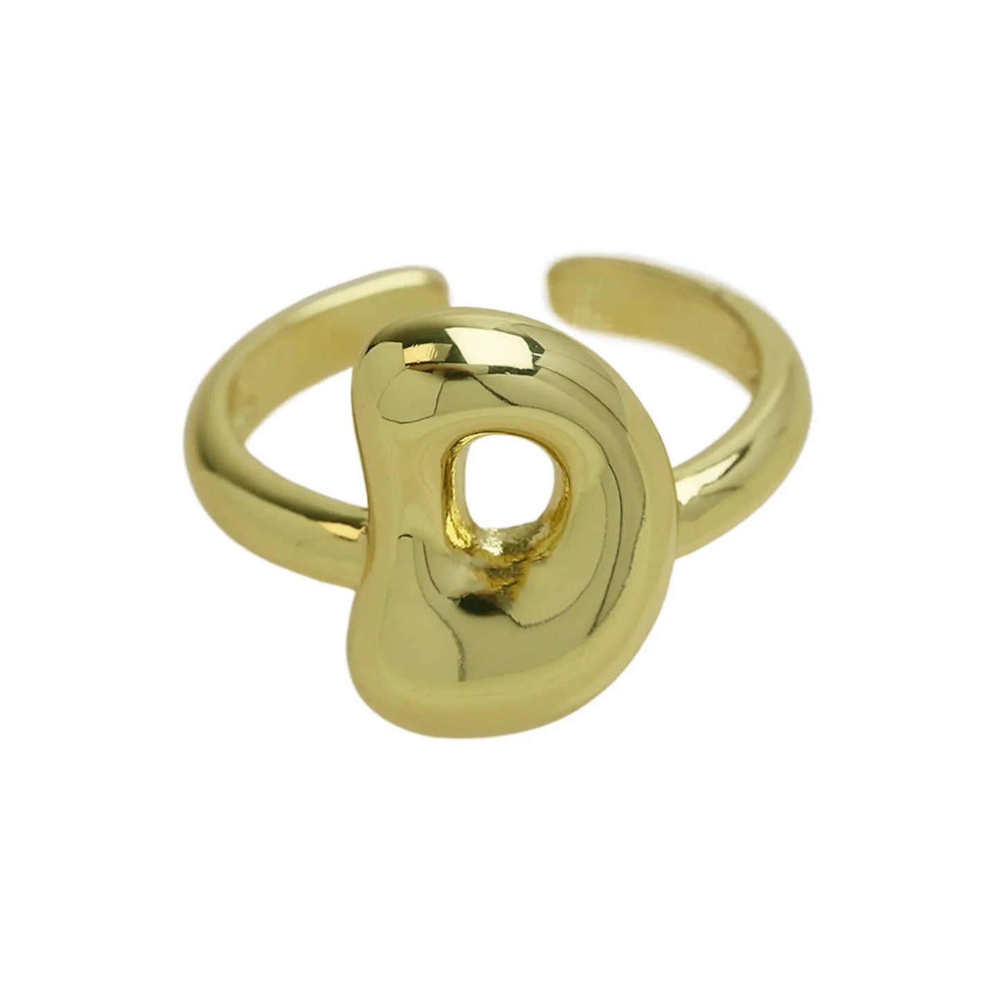 Groovy initial gold Ring