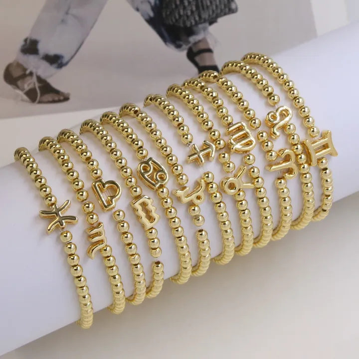 Zodiac sign gold bracelet