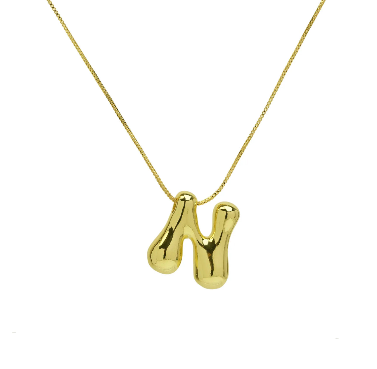 Groovy initial letter necklace GOLD