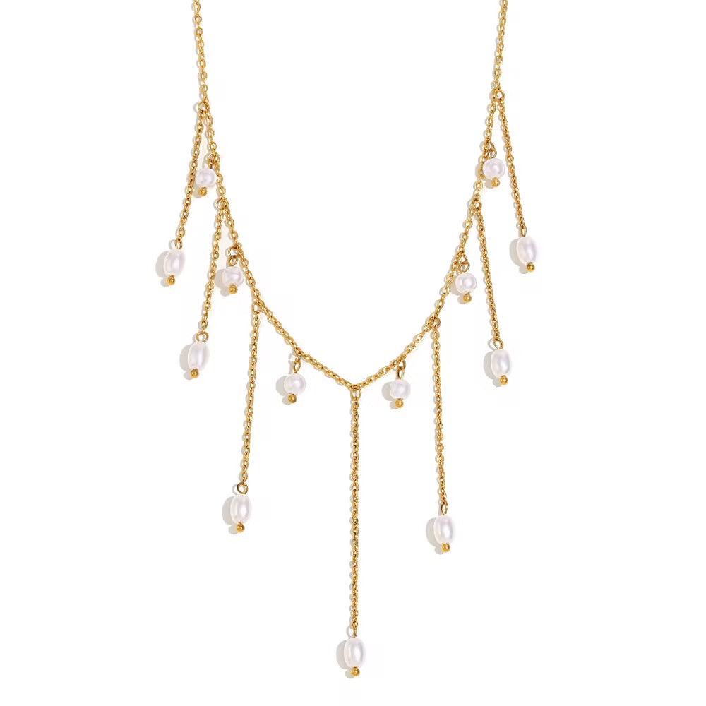 Waterfall pearl necklace