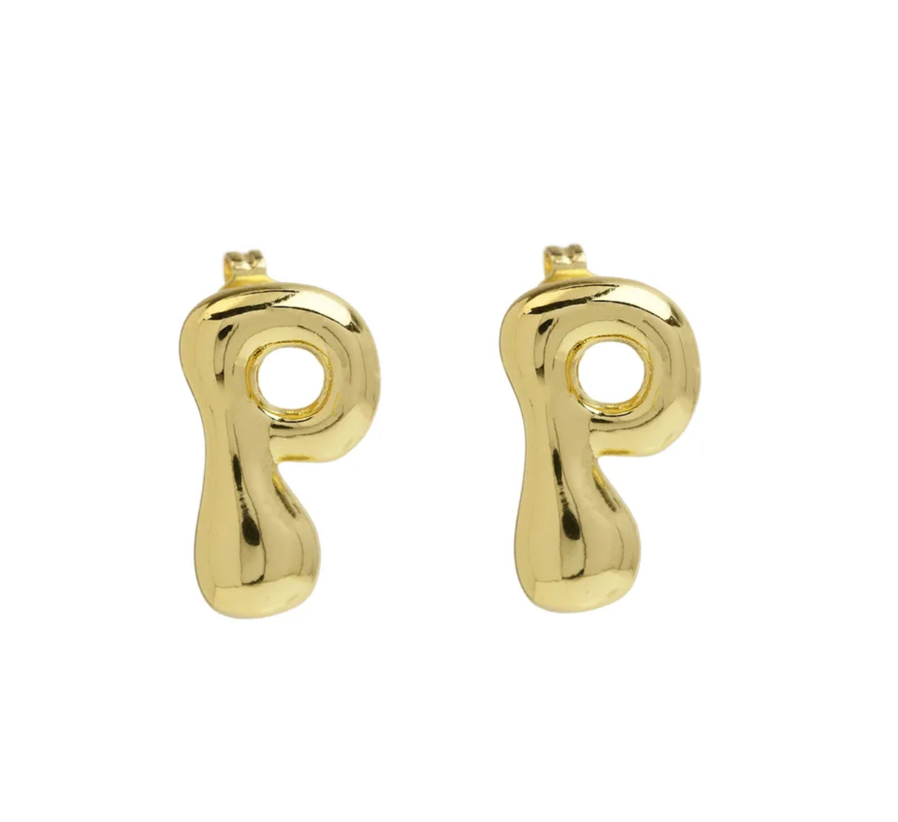 Groovy initial gold Earrings
