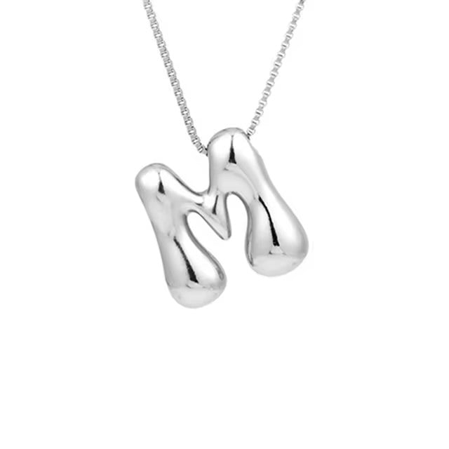 Groovy initial letter necklace SILVER