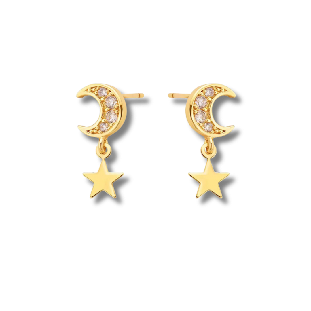 Moon & star studs