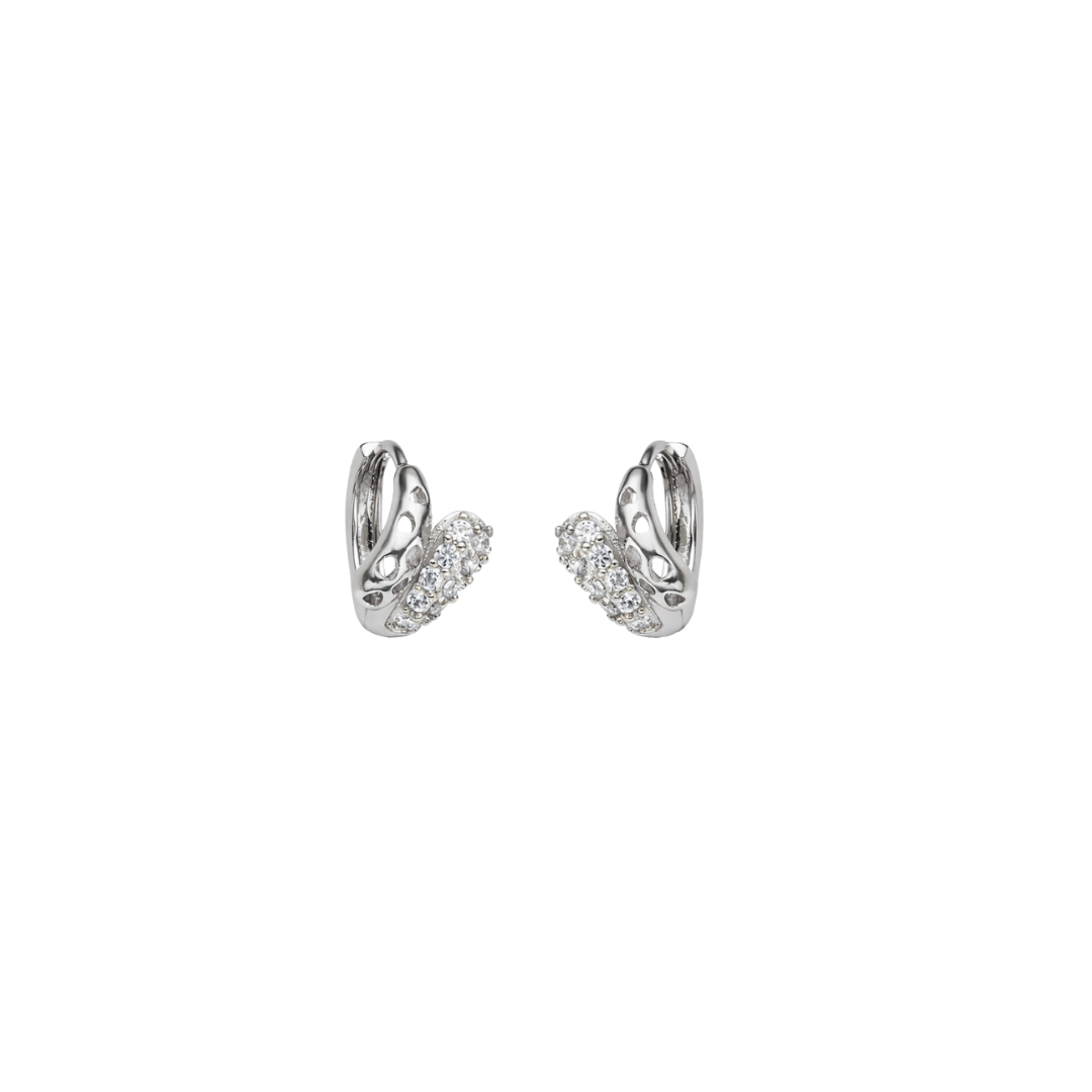 Silver curve earrings
