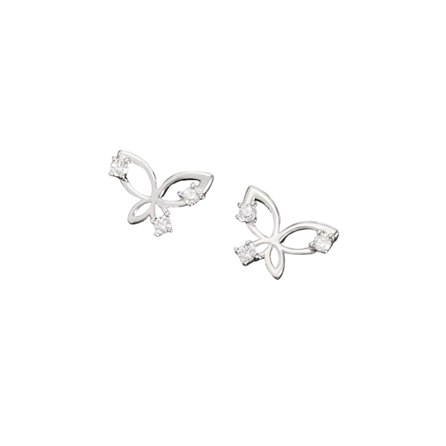 Silver butterfly studs