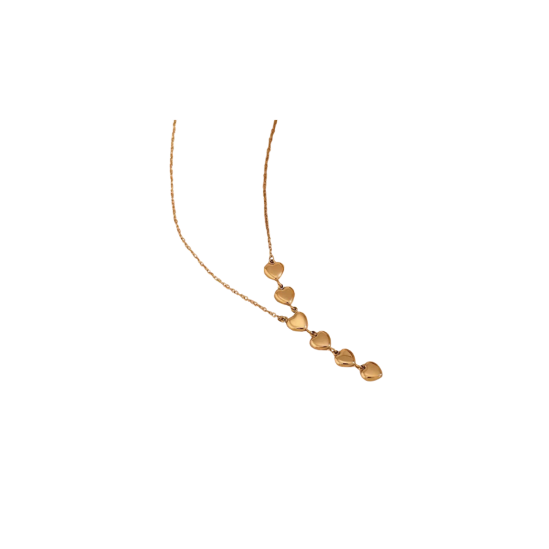 Golden heart drop necklace