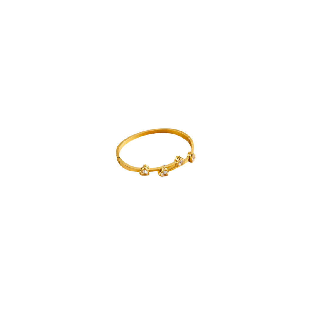Crystal heart gold