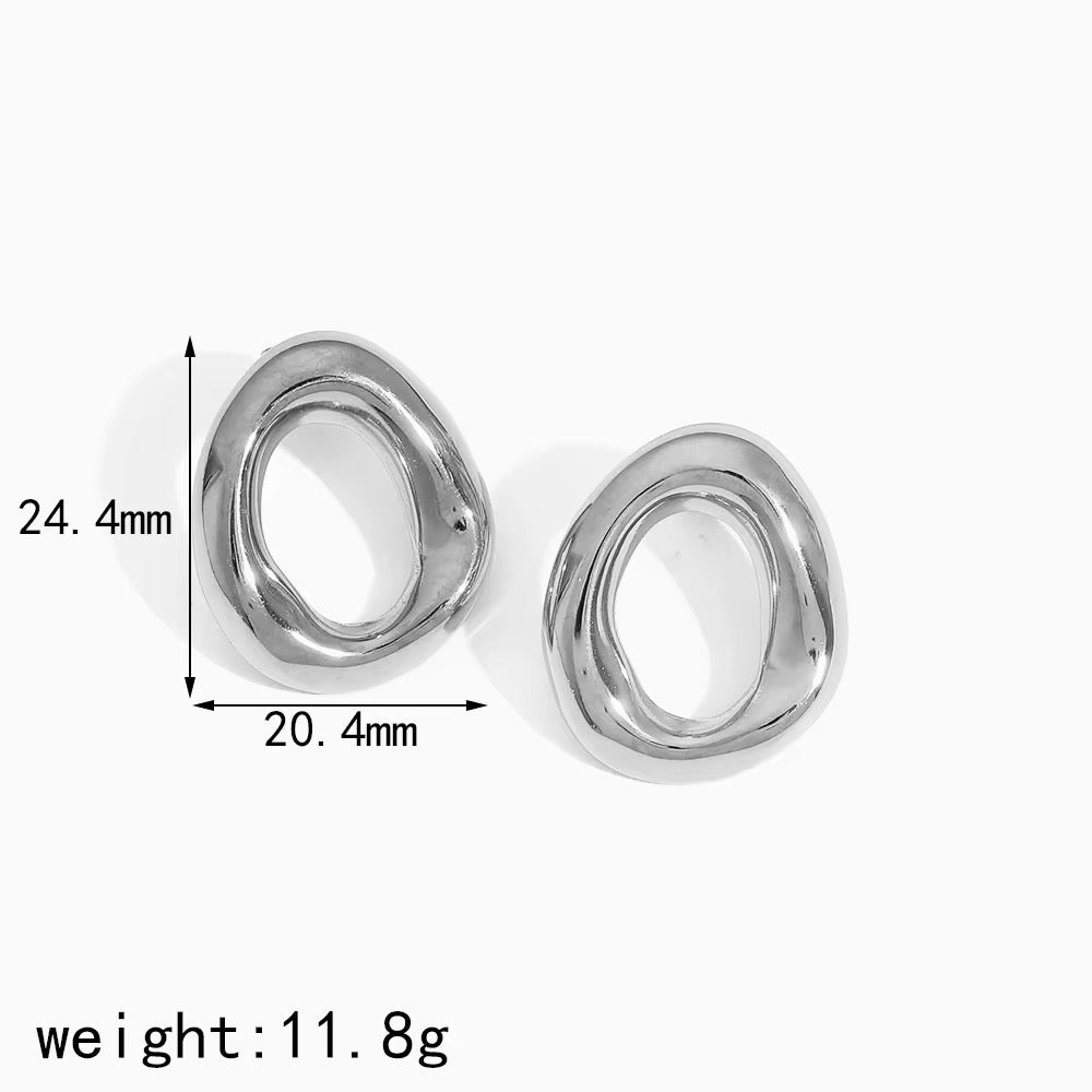 Small circle statement earrings