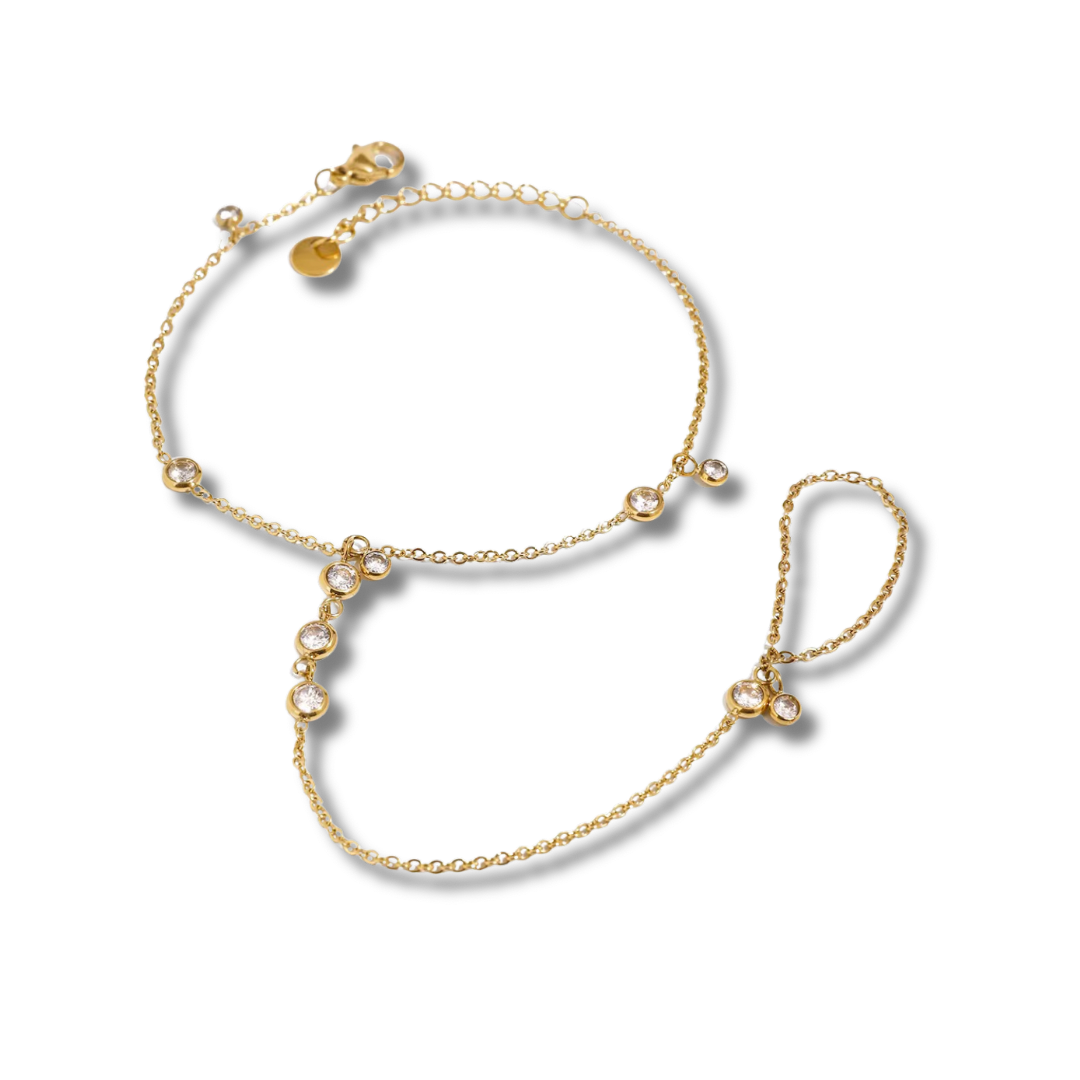 Dainty luxe hand chain