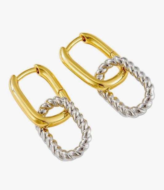Bicolor double hoop earrings