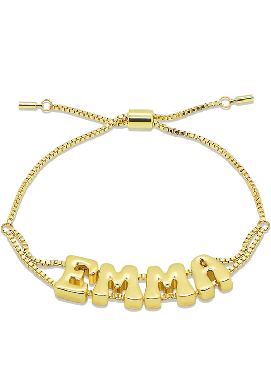 Personalized bubble name bracelet