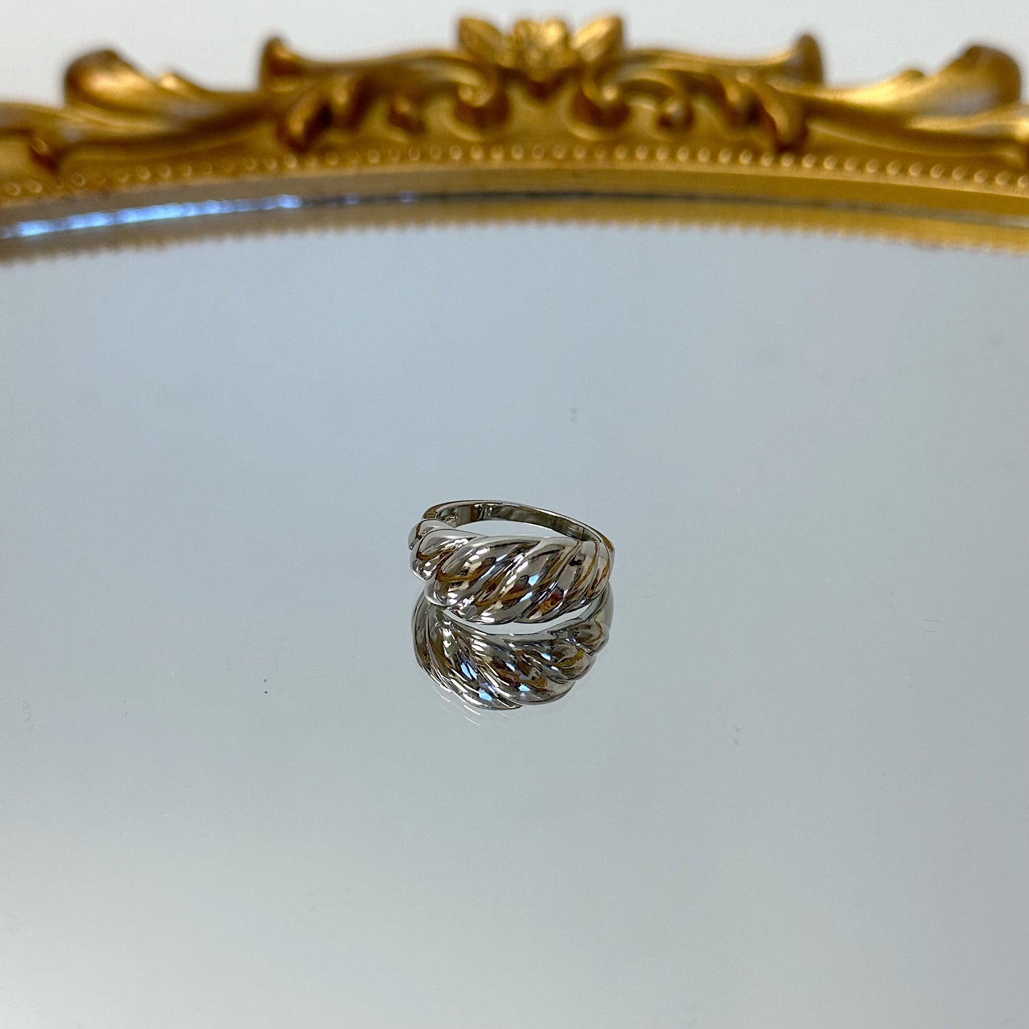 Silver twisted ring