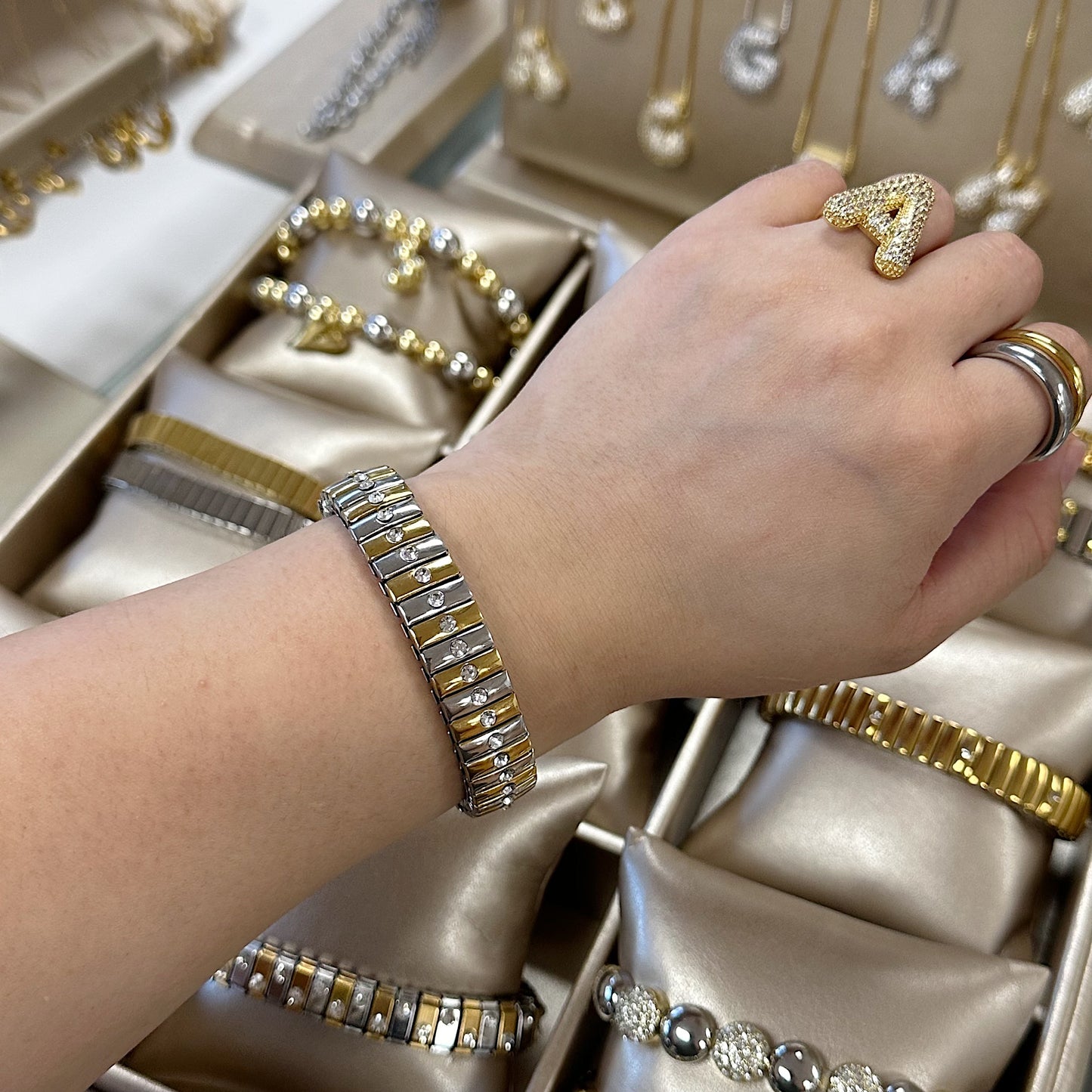 Antonella two tone bracelet