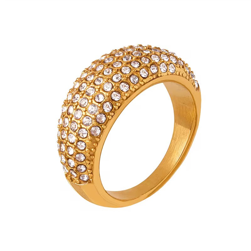 Zirconias chunky gold ring