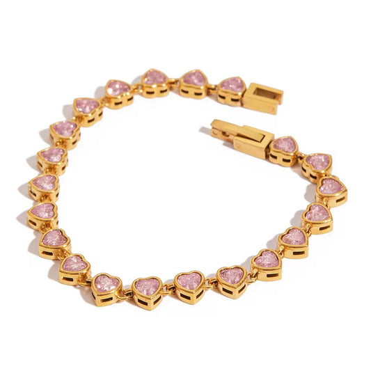 Pink heart bracelets