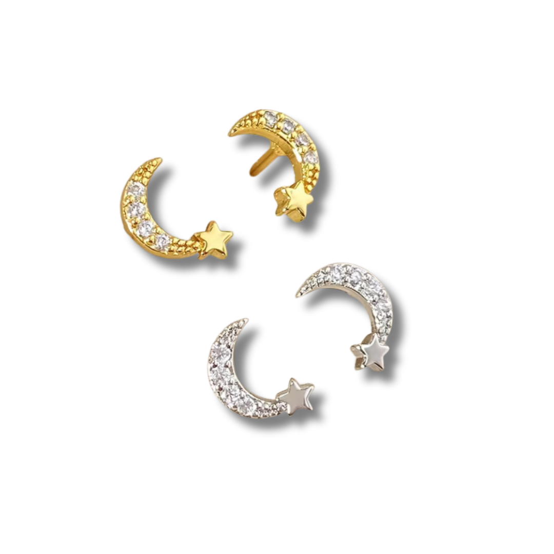Starry moon studs