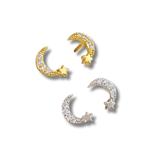 Starry moon studs