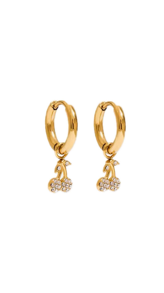 Cherry huggie earring