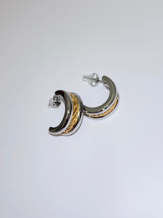 braided bi color hoops