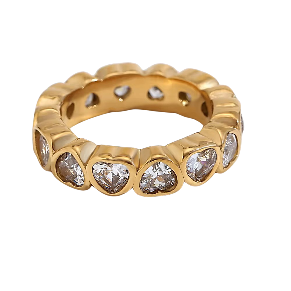 Hearts round ring