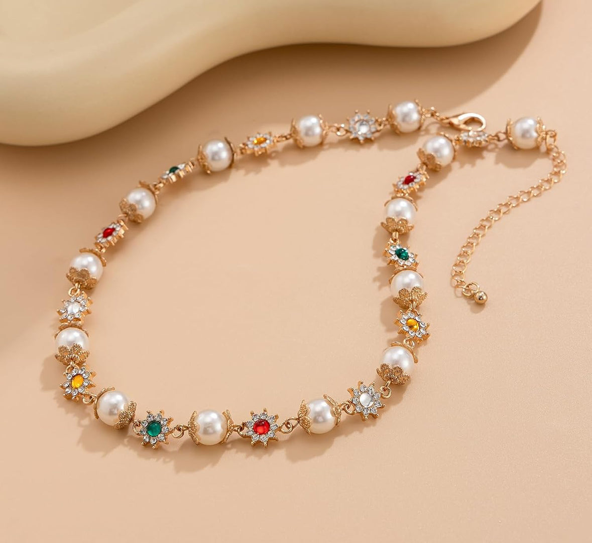 pearl petal necklace
