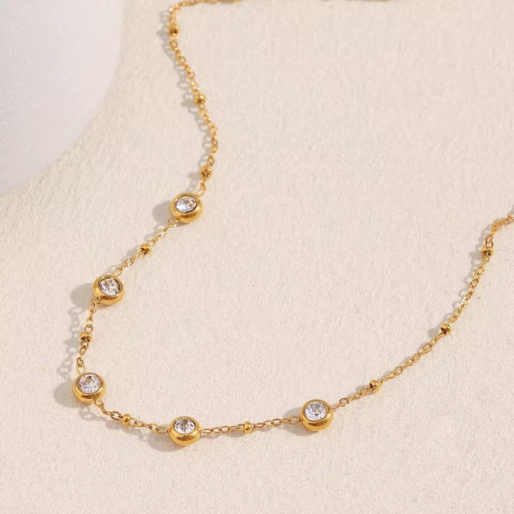 Gold and crystal necklace