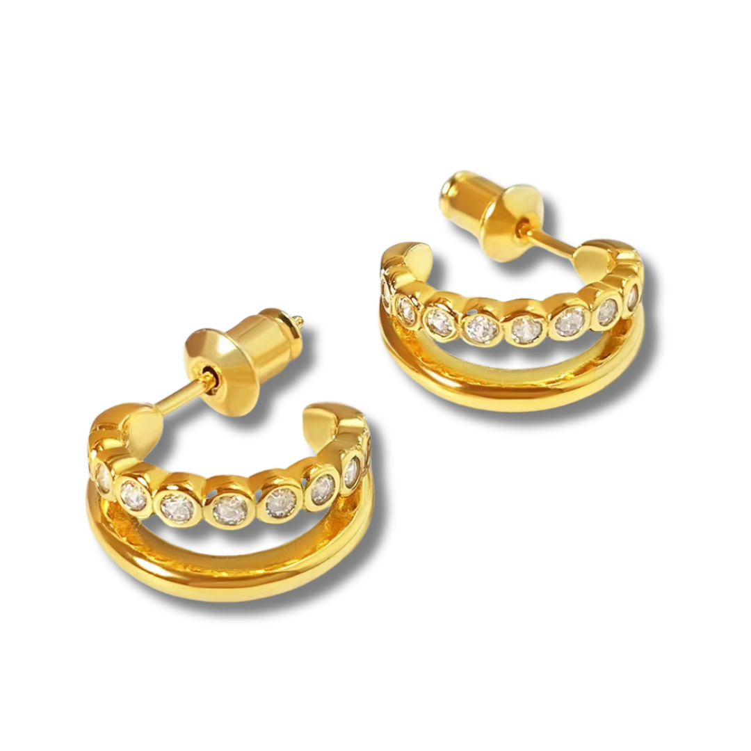Crystal row studs
