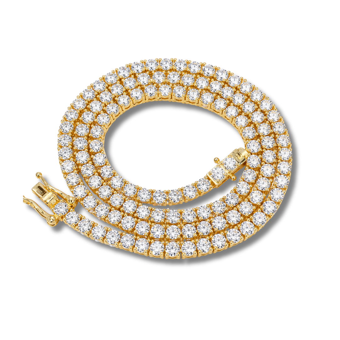 Golden tennis necklace