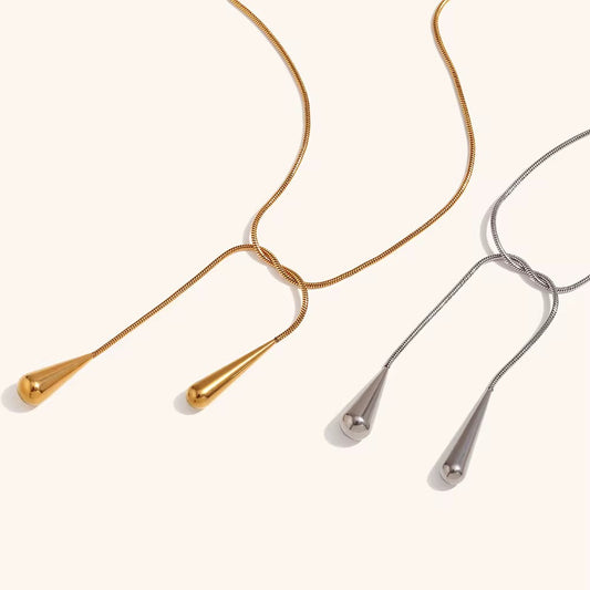 Water drops long necklace