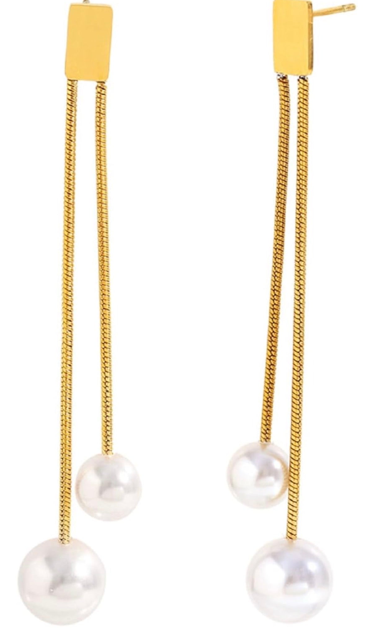 dangle pearl earrings