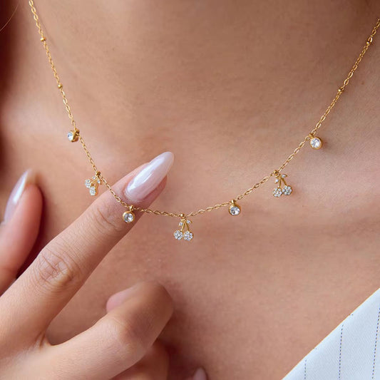 Sparkle cherry necklace