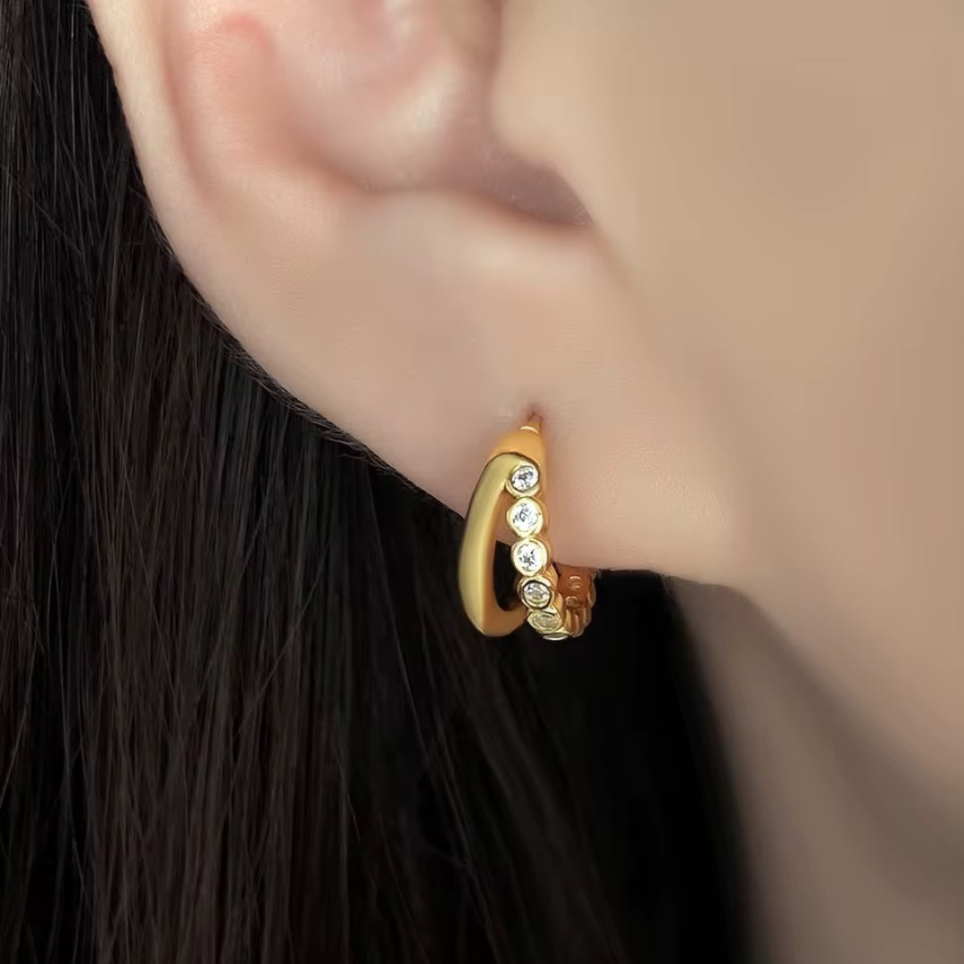 Crystal row studs