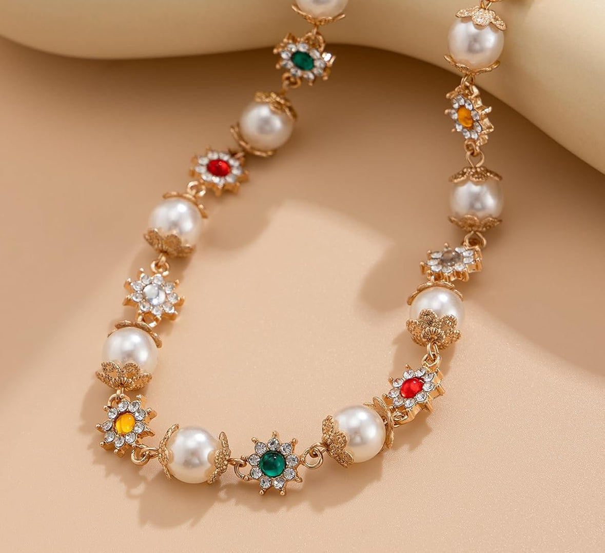 pearl petal necklace