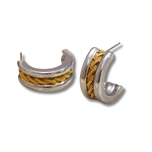braided bi color hoops