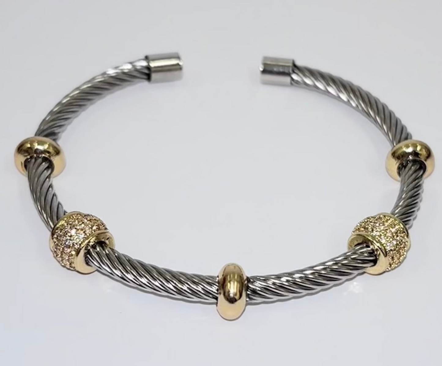 silver charm rope bracelet