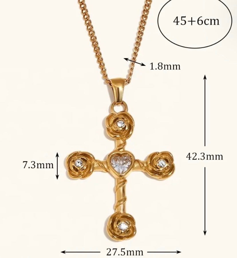 rose cross necklace