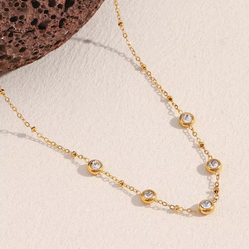 Gold and crystal necklace