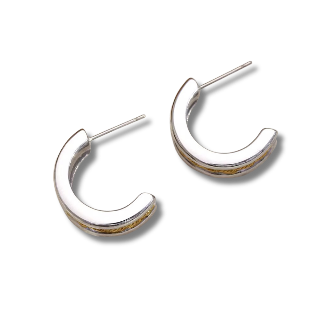 braided bi color hoops