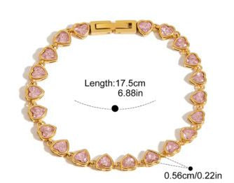 Pink heart bracelets