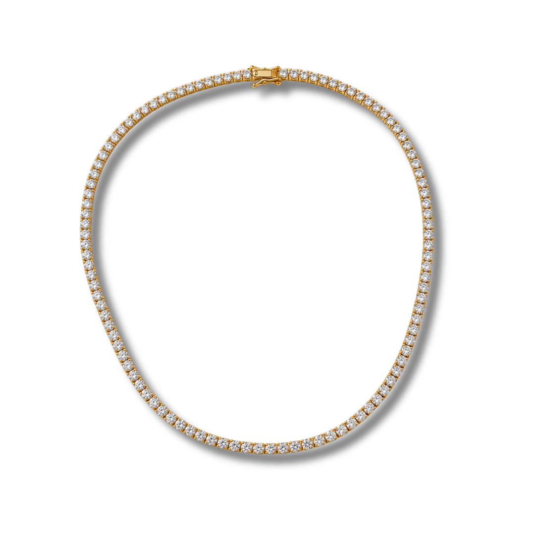 Golden tennis necklace
