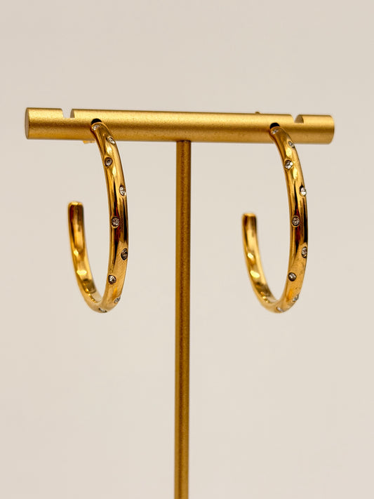 poca dot hoop earrings