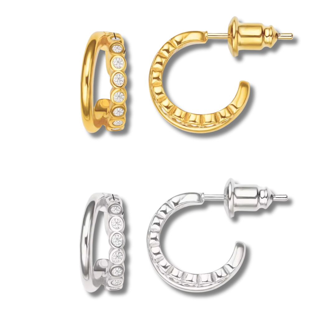 Crystal row studs