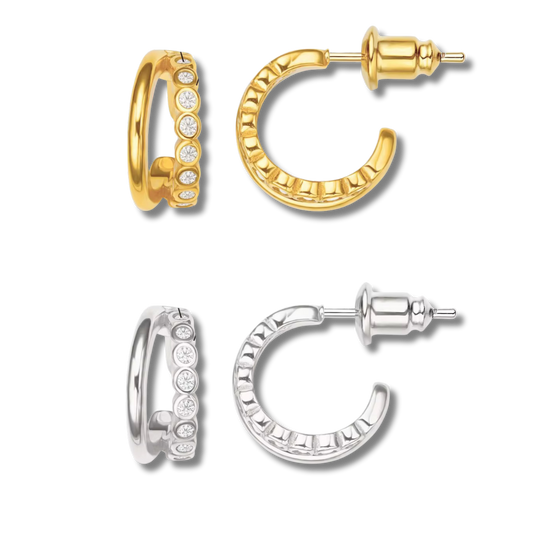 Crystal row studs