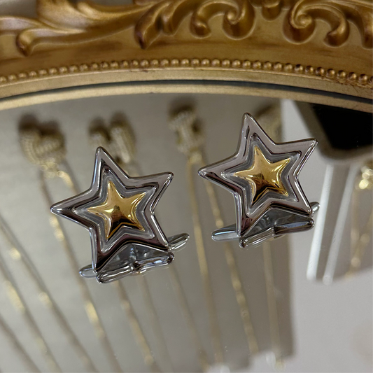 Star two tone earrings