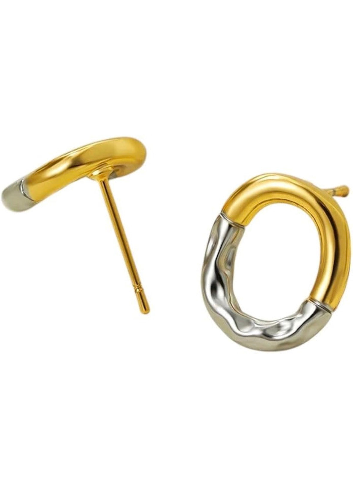 Overall bicolor earrings