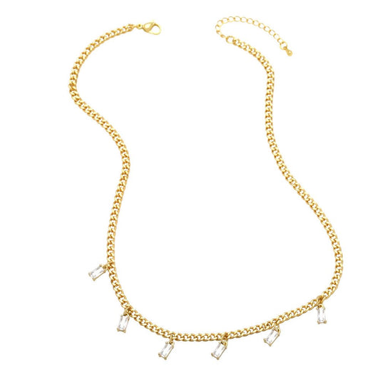 Mia gold necklace with zirconia
