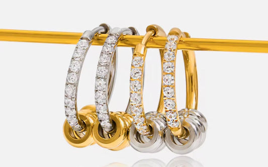 Bicolor Sparkly triple earring