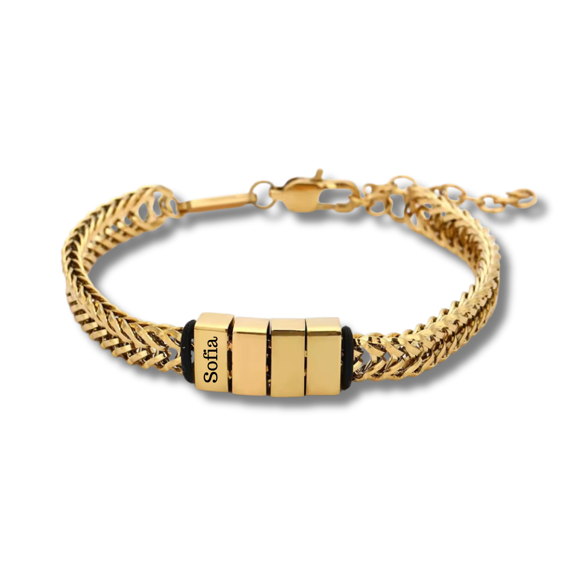 Gold Dad Bracelet with Kids’ Names - Engraved Family Jewelry - Husband Father’s Day Gift