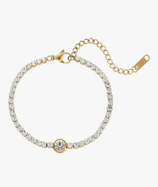 golden luxe tennis bracelet